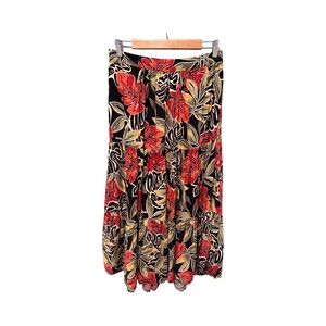 Panama Jack Tropical Floral Multicolor Midi Maxi Skirt NWT Size M